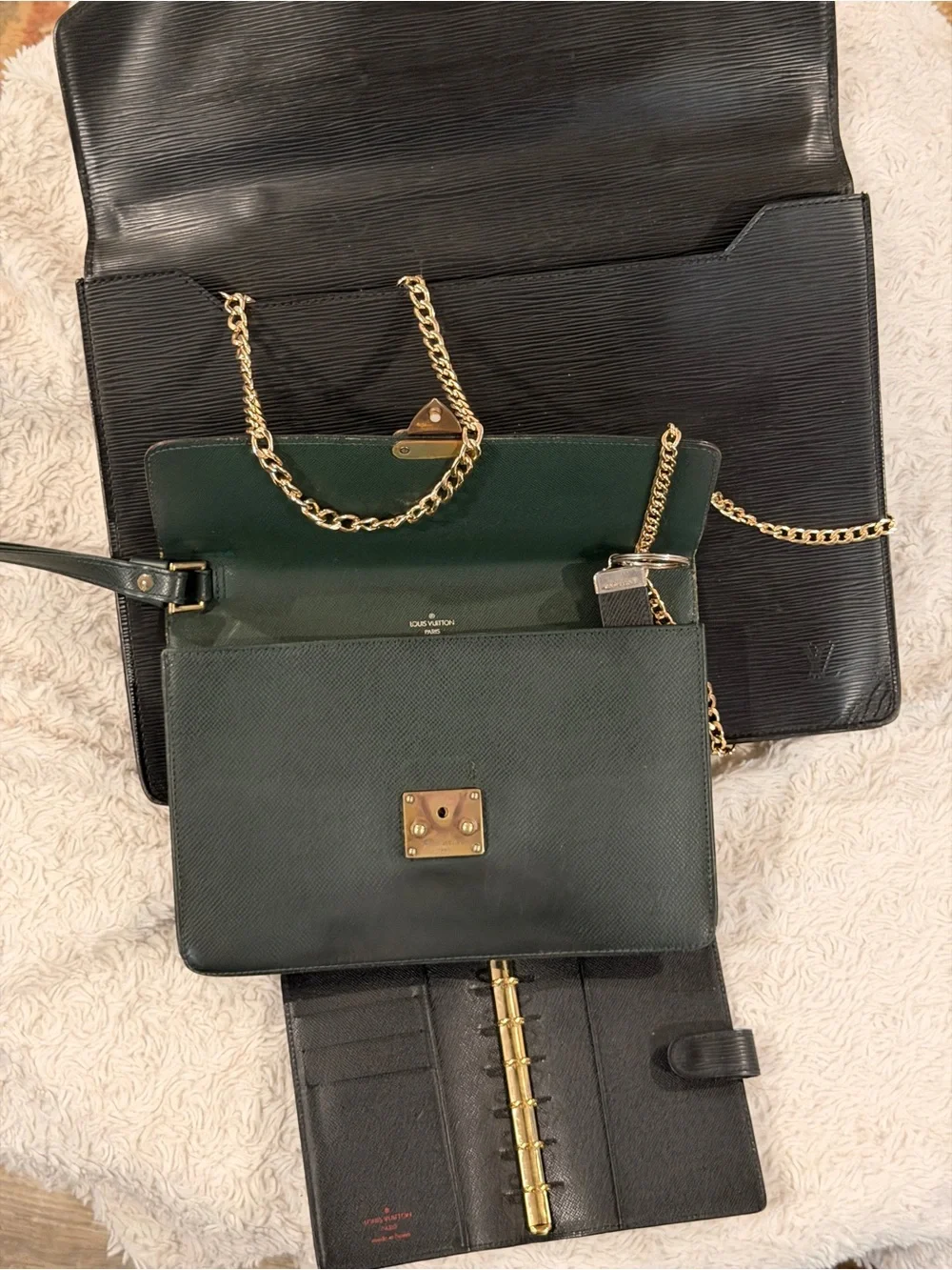 Louis Vuitton Taiga & Epi Leather Executive Bundle Set | Vintage LV crated set